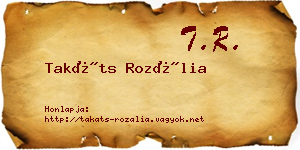 Takáts Rozália névjegykártya