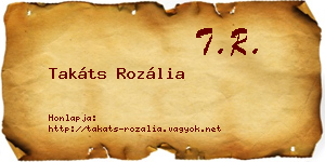 Takáts Rozália névjegykártya